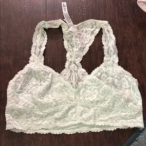 Free People Lace Bralette in Light Green